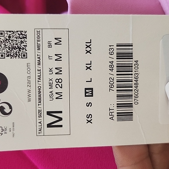 ZARA CROPPED BLAZER WITH FEATHERS NEON FUCHSIA NEW - Picture 5 of 5